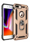 Newface iPhone 7 Plus Kılıf Sofya Yüzüklü Silikon Kapak - Gold
