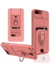 Newface iPhone 7 Plus Kılıf Zuma Kartvizitli Yüzüklü Silikon - Pembe