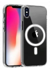 Newface iPhone X Kılıf Magneticsafe Şeffaf Silikon - Şeffaf