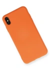 Newface iPhone X Kılıf Nano içi Kadife Silikon - Turuncu