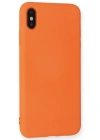 Newface iPhone X Kılıf Nano içi Kadife Silikon - Turuncu