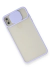 Newface iPhone X Kılıf Palm Buzlu Kamera Sürgülü Silikon - Lila