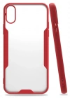 Newface iPhone X Kılıf Platin Silikon - Kırmızı