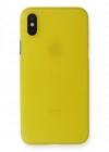 Newface iPhone X Kılıf PP Ultra İnce Kapak - Sarı