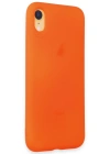 Newface iPhone XR Kılıf First Silikon - Parlak Turuncu