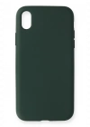 Newface iPhone XR Kılıf Nano içi Kadife Silikon - Koyu Yeşil