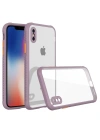 Newface iPhone XS Max Kılıf Miami Şeffaf Silikon - Açık Mor