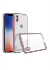 Newface iPhone XS Max Kılıf Miami Şeffaf Silikon - Açık Mor