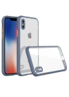 Newface iPhone XS Max Kılıf Miami Şeffaf Silikon - Gri