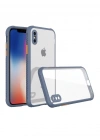 Newface iPhone XS Max Kılıf Miami Şeffaf Silikon - Gri