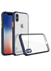 Newface iPhone XS Max Kılıf Miami Şeffaf Silikon - Lacivert