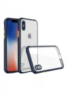 Newface iPhone XS Max Kılıf Miami Şeffaf Silikon - Lacivert