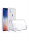 Newface iPhone XS Max Kılıf Miami Şeffaf Silikon - Lila