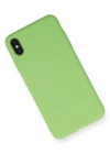 Newface iPhone XS Max Kılıf Nano içi Kadife Silikon - Açık Yeşil
