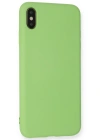 Newface iPhone XS Max Kılıf Nano içi Kadife Silikon - Açık Yeşil