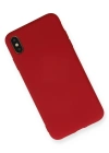 Newface iPhone XS Max Kılıf Nano içi Kadife Silikon - Kırmızı