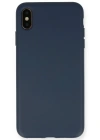 Newface iPhone XS Max Kılıf Nano içi Kadife Silikon - Lacivert