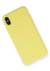 Newface iPhone XS Max Kılıf Nano içi Kadife Silikon - Mat Sarı