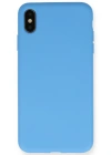 Newface iPhone XS Max Kılıf Nano içi Kadife Silikon - Mavi
