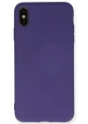 Newface iPhone XS Max Kılıf Nano içi Kadife Silikon - Mor