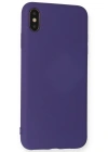Newface iPhone XS Max Kılıf Nano içi Kadife Silikon - Mor