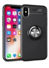 Newface iPhone XS Max Kılıf Range Yüzüklü Silikon - Siyah