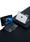 Newface JP11 iPad Pro 11 (2022) Kılıf Vales Dönen Ledli Klavyeli Tablet Kılıfı - Siyah