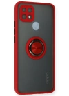 Newface Oppo A15 Kılıf Montreal Yüzüklü Silikon Kapak - Kırmızı