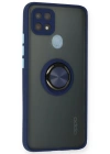 Newface Oppo A15 Kılıf Montreal Yüzüklü Silikon Kapak - Lacivert