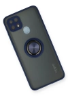 Newface Oppo A15 Kılıf Montreal Yüzüklü Silikon Kapak - Lacivert