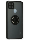 Newface Oppo A15 Kılıf Montreal Yüzüklü Silikon Kapak - Siyah