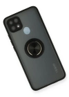 Newface Oppo A15 Kılıf Montreal Yüzüklü Silikon Kapak - Siyah