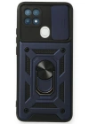 Newface Oppo A15 Kılıf Pars Lens Yüzüklü Silikon - Lacivert