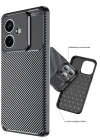 Newface Oppo A3 Kılıf Auto Focus Karbon Kapak - Siyah