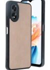 Newface Oppo A38 Kılıf Aras Deri Kapak - Pudra