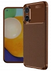 Newface Oppo A38 Kılıf Auto Focus Karbon Kapak - Kahverengi