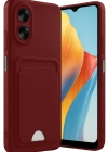 Newface Oppo A38 Kılıf Kelvin Kartvizitli Silikon - Bordo