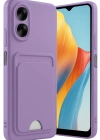 Newface Oppo A38 Kılıf Kelvin Kartvizitli Silikon - Lila