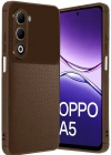 Newface Oppo A5 4G Auto Focus Karbon Kapak - Kahverengi