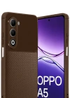 Newface Oppo A5 4G Auto Focus Karbon Kapak - Kahverengi