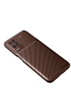Newface Oppo A54 4G Kılıf Auto Focus Karbon Kapak - Kahverengi