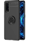 Newface Oppo Find X2 Kılıf Range Yüzüklü Silikon - Siyah