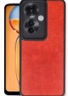 Newface Oppo Reno 11F Kılıf Aras Deri Kapak - Kırmızı