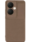 Newface Oppo Reno 11F Kılıf Auto Focus Karbon Kapak - Kahverengi
