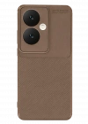 Newface Oppo Reno 11F Kılıf Auto Focus Karbon Kapak - Kahverengi