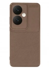 Newface Oppo Reno 11F Kılıf Auto Focus Karbon Kapak - Kahverengi