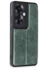 Newface Oppo Reno 11F Kılıf Flip Cover - Koyu Yeşil