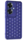 Newface Oppo Reno 11F Kılıf Petek Silikon Kapak - Lacivert