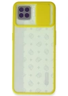 Newface Oppo Reno 4 Lite Kılıf Palm Buzlu Kamera Sürgülü Silikon - Sarı