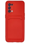 Newface Oppo Reno 5 Kılıf Kelvin Kartvizitli Silikon - Kırmızı